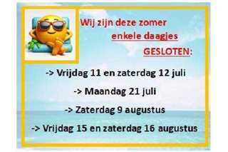 Afbeelding van Sluitingsdagen in de zomer
