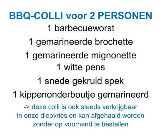 Afbeelding van BBQ voor 2 personen (diepvries)